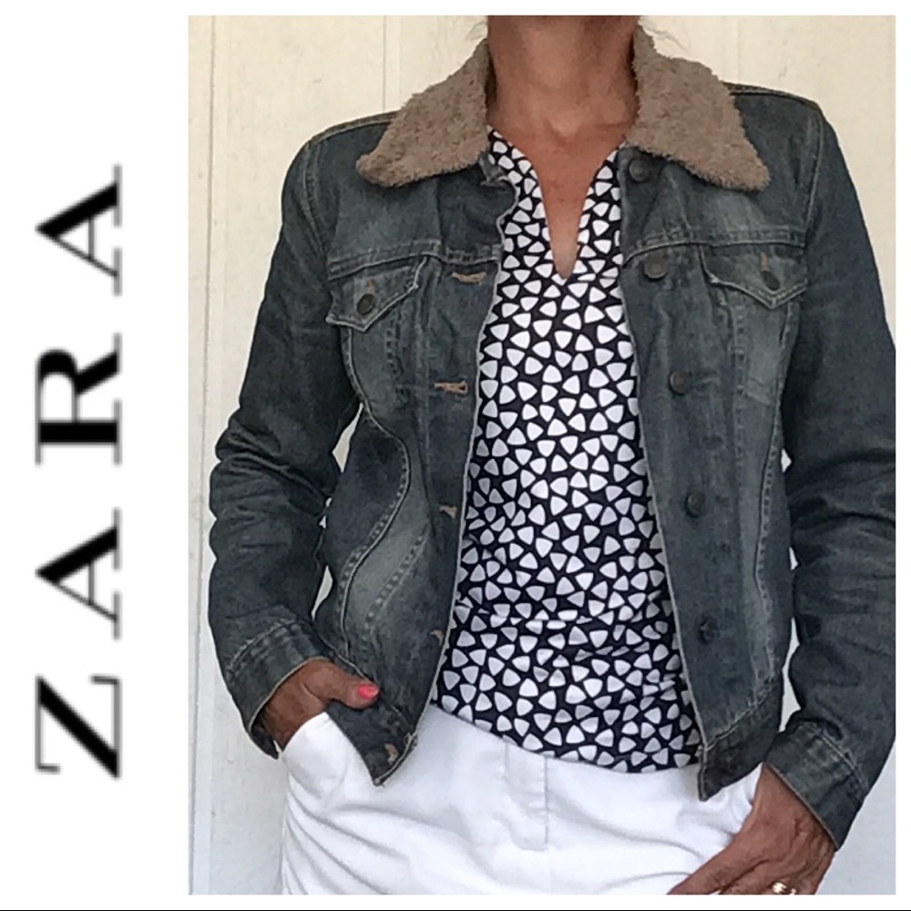 VINTAGE ZARA TRAFALUC JEAN JACKET COTTON LARGE